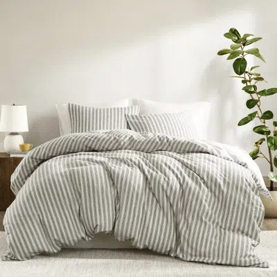 Hanni 3 Pcs King Duvet In Grey - Natural Blend Of Linen, Cotton And Rayon, Skin- Bedding, Cool Soft Handfe In Gray