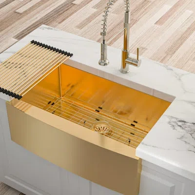 Hanni 30" Gold Sink For Kitchen, Stainless Steel 16gauge, Fingerprint-, Condensation 30 Inch Sink, Strong  In Silver
