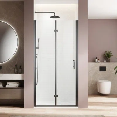 Hanni 30 In. Shower Door - Clear Tempered Glass Adjustable Black Bathroom Bottom Seal Matte