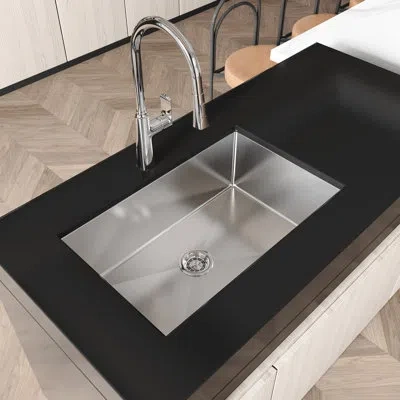 Hanni 30" X 19" Stainless Steel Undermount Sink With Edge Construction - Nano Gray For Pots And Pans 19 In Black
