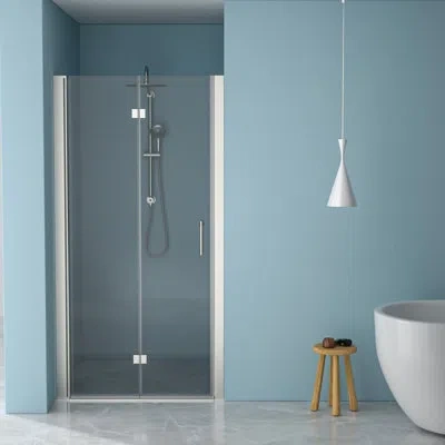 Hanni 30"h Fold Shower Door In Brushed Nickel - Materials, Water- Finish Tempered Glass Foldable Door, To 