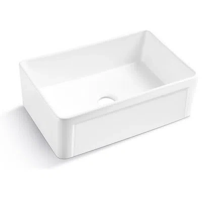 Hanni 30x20 Inch Ceramic Kitchen Sink - White Single Bowl To Heat, Stains, Scratches And Rust, Sound Dampe