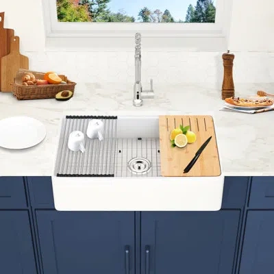 Hanni 30"x20" Sink For Kitchen - White, Heat , Stain Scratch Rust , Sound Dampening, Easy To Clean And Mai In Silver