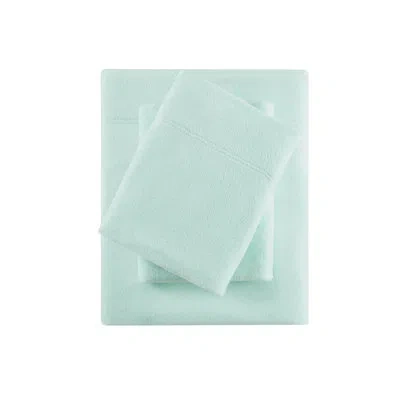 Hanni 4 Pcs King Sheet , 100% Fleece, Ultra - Soft And Cozy, Pilling, Machine Washable, , Includes Flat Sh In Aqua