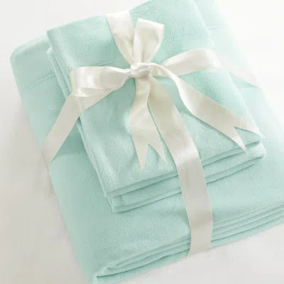 Hanni 4 Pcs Queen Sheet , , 100% Fleece, Ultra - Soft, Cozy, Pilling, Machine Washable, , Flat Sheet, Fitt In Aqua