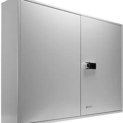 Hanni 400 Digital Lock Cabinet In Grey - Adjustable Steel Construction For Secure Storage Wall Mountable C In No
