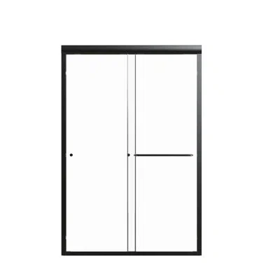 Hanni 44"-48" Adjustable Double Sliding Shower Door, 6mm Tempered Glass, Matte Black, Entrance Decoration 
