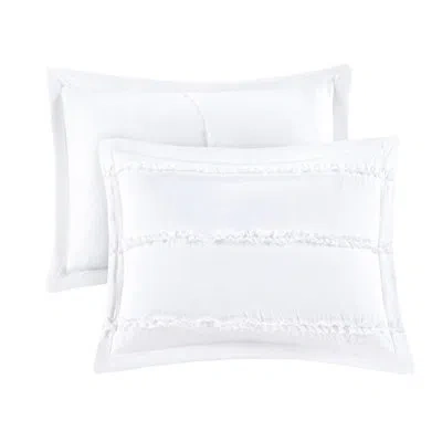 Hanni 5 Piece Microfiber Ruffled Comforter Queen - White Style, , Includes Comforter, 2 Shams, Decorative 