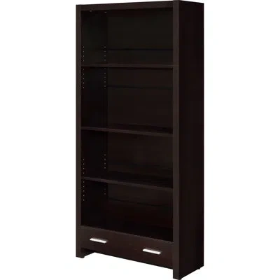 Hanni 5 - Shelf Bookcase With Drawer In Rich Cappuccino Shade, Brings A Touch Of Luxury To Room, Ample Sto