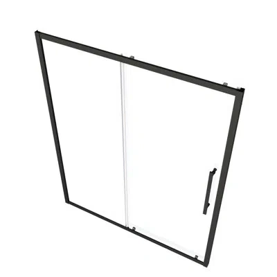 Hanni 5473 Sliding Shower Door, Tempered Glass, Nano Easy Clean, Protective Film, Left Right, Stable Door  In Matte Black