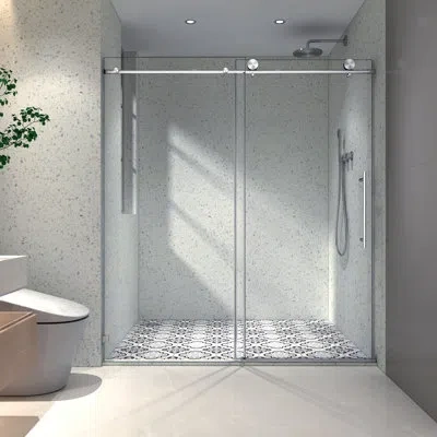 Hanni 5476 Shower Door With Adjustable Soft Closing Function Stainless Steel In Brushed Nickel
