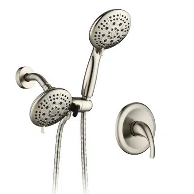Hanni 6 Spray Patterns Shower Head With Handheld - Corrosion & Discoloration Resistance Brushed Nickel Mod In Silver