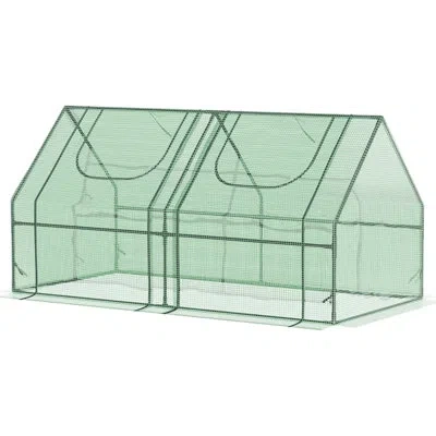 Hanni 6' X 3' Garden Greenhouse, Steel Fabricated, 2 Pe/plastic Covers & Roll Up Windows, , Increase Plant