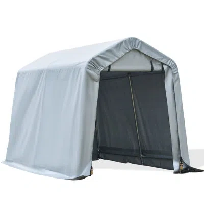 Hanni 6' X 8' Portable Garage Carport Storage Tent Canopy, Heavy Duty With Cover And Double Zipper Doors,  In 2.32