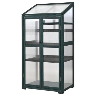 Hanni 62" High Outdoor Indoor Greenhouse With Wheels And Adjustable Plant Organizer Shelving, 62 62inch He