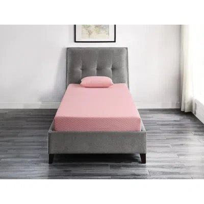 Hanni 7 Inch Full Mattress & Pillow, Pink, Charcoal Gel Memory Foam, Design For A Comfortable Dream Pink A