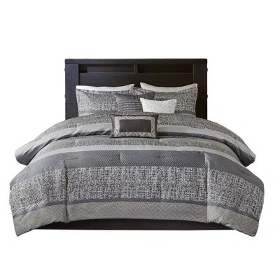 Hanni 7 Piece Comforter For Queen. Grey/taupe. Embroidery Design. Includes Comforter, Shams, Pillows, Bed  In Gray
