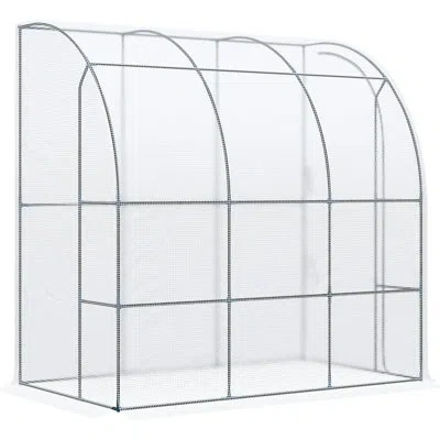 Hanni 7' X 4' Outdoor Greenhouse, White With Pe Cover - Facilitate Plant Growth And Protection A Design Gr