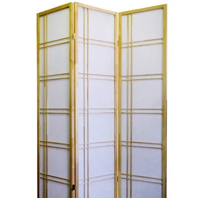 Hanni 70" Tall 3 Screen With Natural Wood Finish, Adds Chic To Any Space, Made Of Pine, Hinged Sections Ac In Yellow