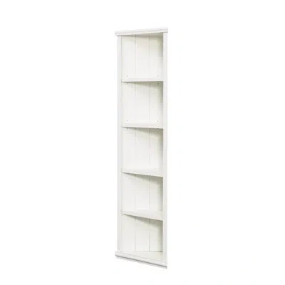 Hanni 73.93'' Tall White Triangle Sided 5 Bookshelves With Adjustable Shelving For Custom Storage Bookshel