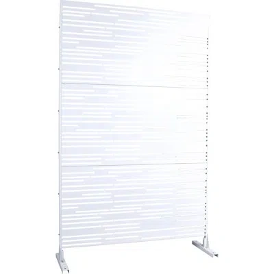 Hanni 76" H48" W Privacy Fence Panels Metal - White For Balcony, Patio Freestanding Outdoor & Indoor Scree