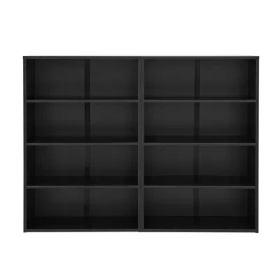 Hanni 8 - Layer Bookcase, Adjustable Shelves, Cd Storage, Detachable, 4 Cabinets, Material, Waterproof, Co In Black