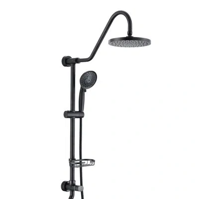 Hanni 8" Rain Shower Head And Handheld With Practical Features In Oil-rubbed Bronze Decoration Wall Mounte In Black