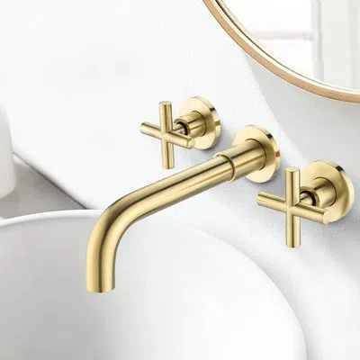 Hanni Bathroom Tub Sink Wall Mount Faucet - Construction, Splash Aerator, Pop-up Drain Facility Mounted Bu In Silver
