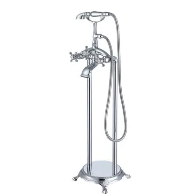 Hanni Bathtub Faucet And Hand Shower - Freestanding, , 10 In Width, Height, Full Body Spray For Every Need In Silver