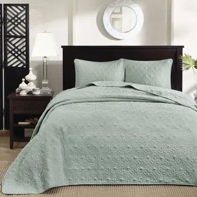 Hanni Bedspread - For A Captivating Look Comfortable Cotton Filling Protection Complete 3 Bedding Reversib In Seafoam