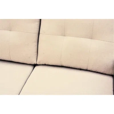 Hanni Beige Sectional Bed, L-shaped Sleeper For 3 Spaces Couch, Bed Small In Neutral