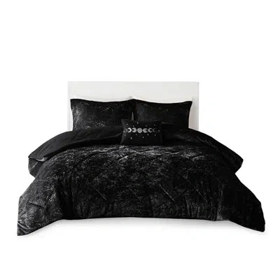 Hanni Black Velvet Bedding Full/queen - Fabric, , Diamond Quilting, Machine Washable Pillow Bed Comforter 
