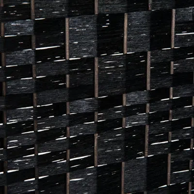 Hanni Black Weave Room Divider 6' Tall. Divide Spaces Effectively. 6 Elegant Woven Panels. Adjustable Hing