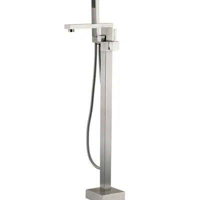 Hanni Brushed Nickel Tub Faucet With Hand Shower - Build, 38.29 In Product Depth, Bathroom 3.9 Gpm Max Wat In Silver