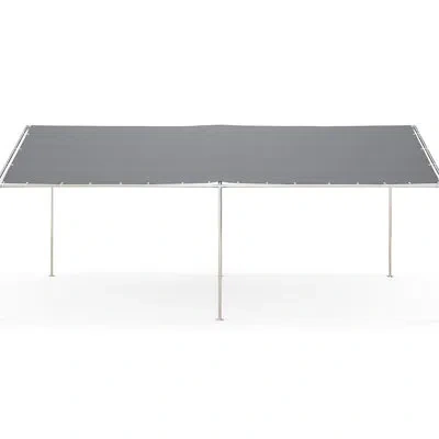 Hanni Carport Canopy By , Grey - Galvanized Steel, Anchor Kit Included, 3 Cables Spacious, Resistance Stee In 3.29