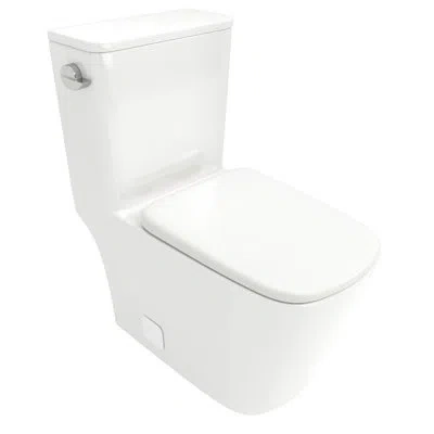 Hanni Ceramic One Piece Toilet With Stable And Powerful Flushing - Soft Close Seat, Siphon Flushing, Low W In Silver