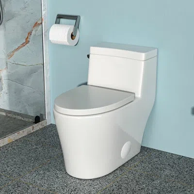 Hanni Ceramic Toilet With Tornado Flush Feature - One Piece, White, Soft Close Seat, High , Hygienic Piece In Silver