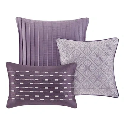Hanni Comforter For King - Purple Sequined Accentuation 7 Bed