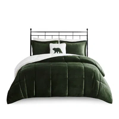 Hanni Comforter In + With To 1 Comforter, 2 Matching Shams And Decorative Pillow, Full In Green+ivory