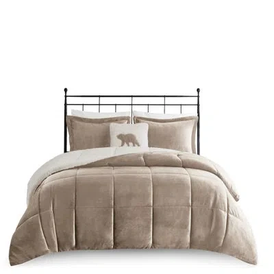 Hanni Comforter - To Cozy , Taupe , Bedding Warm 100% Material In Taupe+ivory