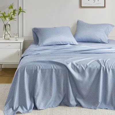 Hanni Comforter With Blue Floral Sheets, , Soft Microfiber, 16" Mattress Fit, Machine Washable Watercolor 