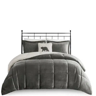 Hanni Comforter With To - , Relaxing Rest Charcoal Fabric, In Charcoal+ivory