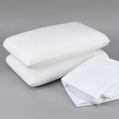 Hanni Cooling Bedding With Technology - 2 Molded Pillows, Sheet , Mattress Protector For A Rejuvenating An In White
