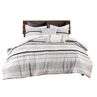 Hanni Cotton Comforter - Printed With Black/white Full/queen Bed For Look In Black,white
