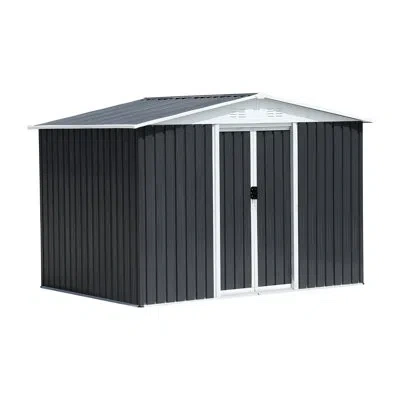 Hanni Dark Grey 8x6 Feet Aluminum Alloy Frame Shed, And For Years, Ventilation To Keep Interior Of , Outdo