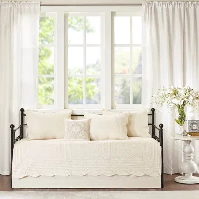 Hanni Daybed Cover 6 Piece - Reversible Scalloped Edge, Twin Mattress, Classic In Edge Quilt, Size, Gracef In Cream