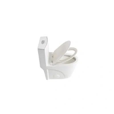 Hanni Dual Flush Toilet, 1.1/1.6 , Elongated Bowl, Soft Close Seat, Glossy White Ceramic Bathroom Toilet W In Silver