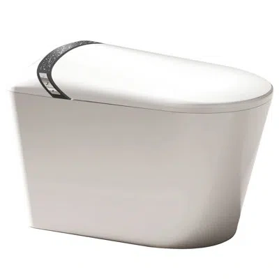 Hanni Elongated Smart Toilet With Built - In Bidet, Auto Open/close Function, Foot Sensor, 1.28 Water Savi In Silver