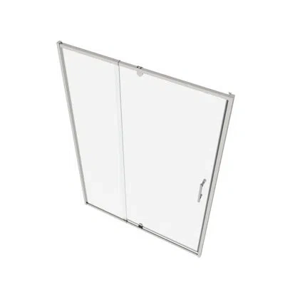 Hanni Finished Pivot Shower Door, 1/4" Tempered Glass, 50 - 54" W X 71" H, Easy Setup, Left & Right Versat