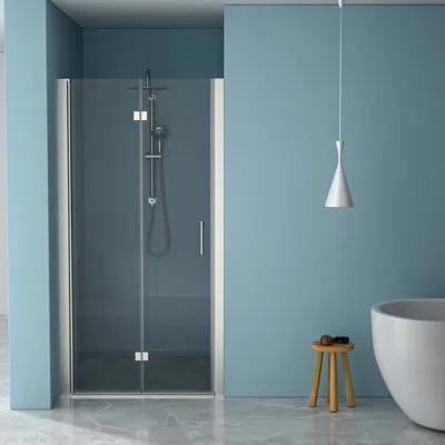Hanni Fold Shower Door 32"w, Brushed Nickel - High Components, Space Utilization Feature, Bathroom Enhance